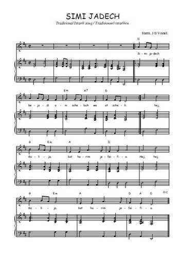 Téléchargez l'arrangement de la partition de Traditionnel-Simi-jadech en PDF pour Chant et piano