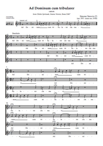 Ad dominum cum tribularer Partition gratuite