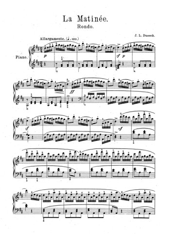 Six pièces pour piano 2. La matinée Partitions gratuites