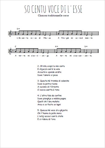 So centu voce di l'Esse Partition gratuite