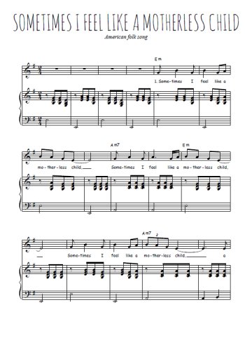 Téléchargez l'arrangement de la partition de sometimes-i-feel-like-a-motherless-child en PDF pour Chant et piano