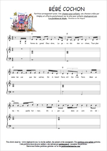 Stéphy - Bébé cochon avec piano