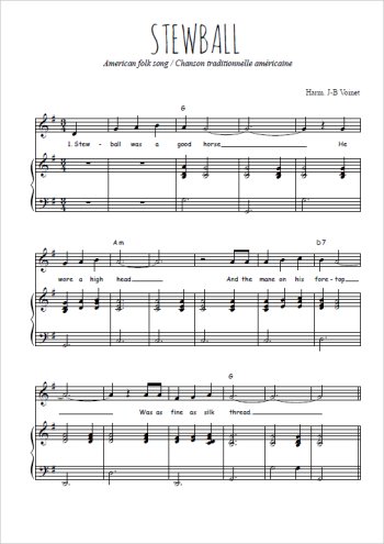Téléchargez l'arrangement de la partition de usa-stewball en PDF pour Chant et piano