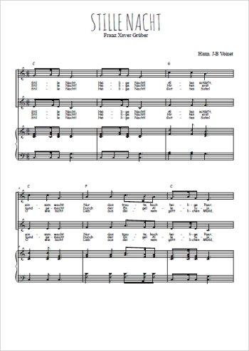 Téléchargez l'arrangement de la partition de Stille Nacht en PDF pour deux voix égales et piano