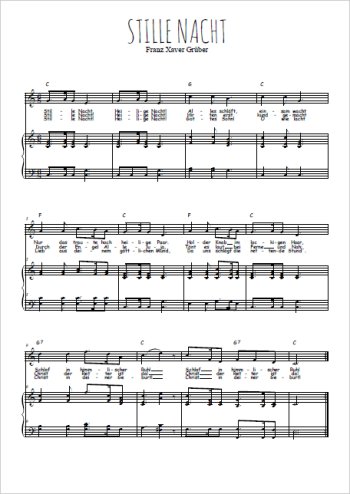 Téléchargez l'arrangement de la partition de Traditionnel-Stille-Nacht en PDF pour Chant et piano