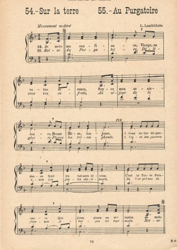 Sur la terre au purgatoire Partition gratuite