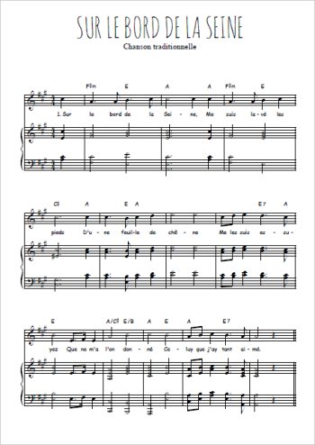 Téléchargez l'arrangement de la partition de sur-le-bord-de-la-seine en PDF pour Chant et piano