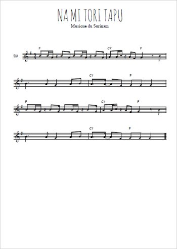Téléchargez l'arrangement de la partition en Sib de la musique Na mi tori tapu en PDF
