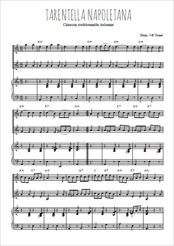 Téléchargez l'arrangement de la partition de Tarentella napoletana en PDF pour deux voix égales et piano