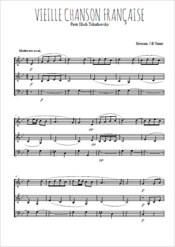 Téléchargez l'arrangement de la partition de Vieille chanson française (Romance) en PDF à trois voix