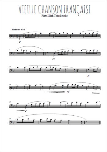 Téléchargez la partition de Vieille chanson française (Romance) en clef de fa