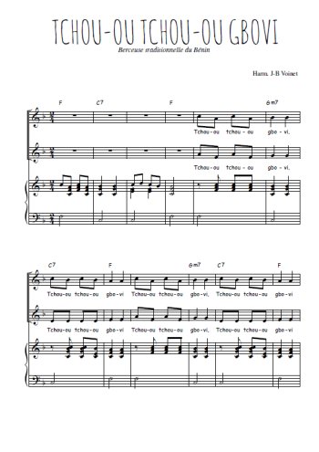 Téléchargez l'arrangement de la partition de Tchou-ou tchou-ou gbovi en PDF pour deux voix égales et piano