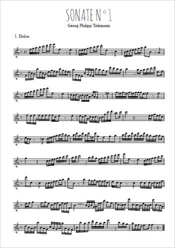 Sonate N°1 (1. dolce) Partition gratuite
