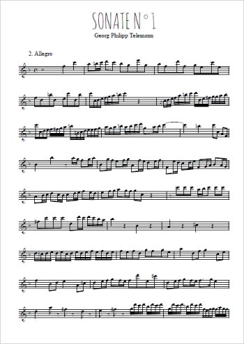 Sonate N°1 (2. Allegro) Partition gratuite