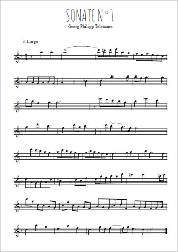 Sonate N°1 (3. Largo) Partition gratuite