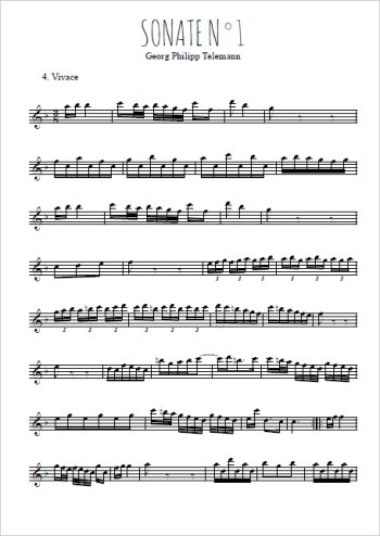 Sonate N°1 (4. Vivace) Partition gratuite