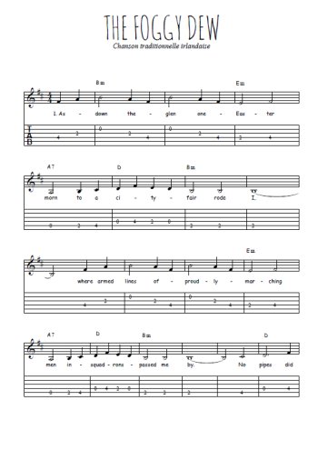 Téléchargez la tablature de la musique Traditionnel-The-foggy-dew en PDF