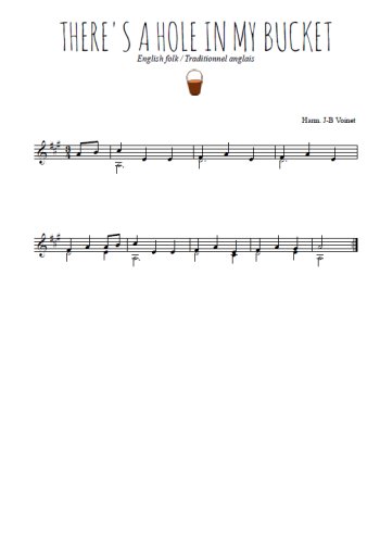 Téléchargez la partition There's a hole in my bucket pour guitare classique