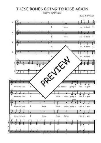 Téléchargez l'arrangement de la partition de These bones going to rise again en PDF pour 4 voix mixtes et piano