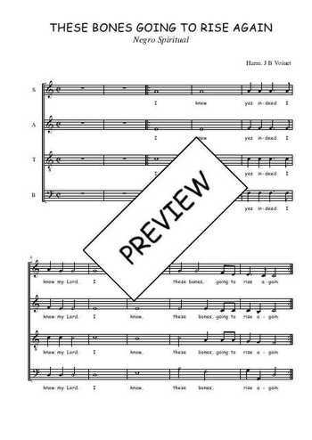 Téléchargez l'arrangement de la partition de These bones going to rise again en PDF à quatre voix SATB