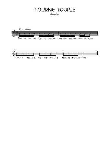 Tourne toupie Partition gratuite