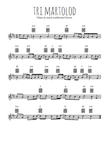 Téléchargez l'arrangement de la partition pour sax en Mib de la musique Tri martolod en PDF