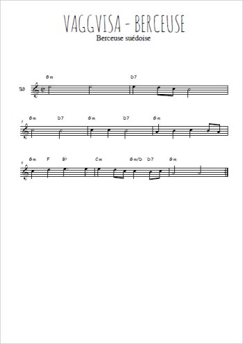 Téléchargez l'arrangement de la partition en Sib de la musique Vaggvisa - Berceuse suédoise en PDF