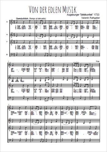 Von der edlen Musik Partition gratuite