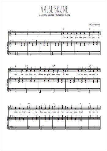 Téléchargez l'arrangement de la partition de Valse brune en PDF pour deux voix égales et piano