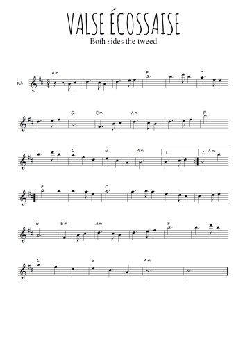 Téléchargez l'arrangement de la partition en Sib de la musique Valse écossaise en PDF