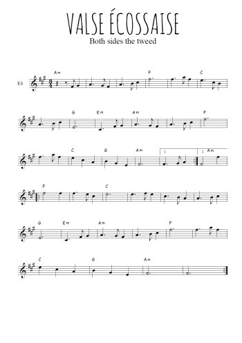 Téléchargez l'arrangement de la partition pour sax en Mib de la musique Valse écossaise en PDF