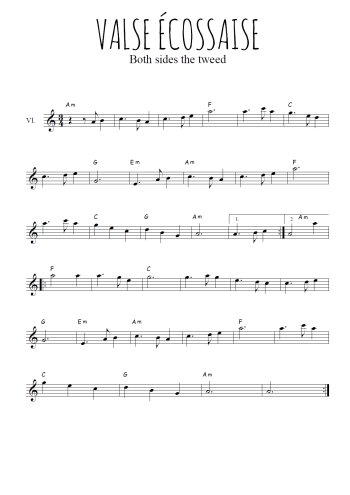 Téléchargez la partition de la musique Valse écossaise en PDF, pour violon