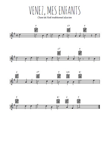 Téléchargez l'arrangement de la partition en Sib de la musique Venez mes enfants en PDF