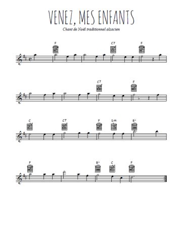 Téléchargez l'arrangement de la partition pour sax en Mib de la musique Venez mes enfants en PDF