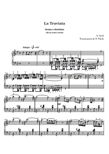 La Traviata Scène et duo Partitions gratuites