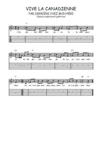 Téléchargez la tablature de la musique quebec-vive-la-canadienne en PDF