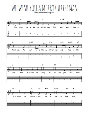Téléchargez la tablature de la musique noel-we-wish-you-a-merry-christmas en PDF