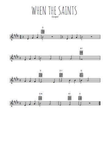 Téléchargez l'arrangement de la partition en Sib de la musique Oh when the saints en PDF