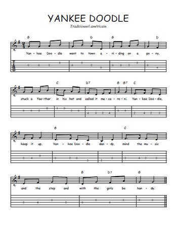 Téléchargez la tablature de la musique usa-yankee-doodle en PDF