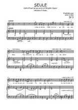 Téléchargez la partition de Seule en PDF pour Chant et piano