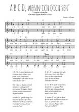 Téléchargez l'arrangement de la partition de Traditionnel-A-B-C-D-wenn-ich-dich-seh- en PDF à deux voix