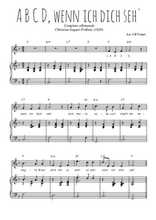 Téléchargez l'arrangement de la partition de Traditionnel-A-B-C-D-wenn-ich-dich-seh- en PDF pour Chant et piano