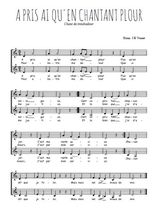 Téléchargez l'arrangement de la partition de troubadour-a-pris-ai-qu-en-chantant-plour en PDF à deux voix