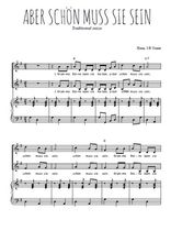 Téléchargez l'arrangement de la partition de Aber schön muss sie sein en PDF pour deux voix égales et piano