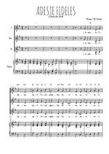 Téléchargez l'arrangement de la partition de Adeste Fideles en PDF pour trois voix d'hommes et piano