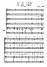 Téléchargez l'arrangement de la partition de Adeste Fideles en PDF pour 4 voix mixtes et piano