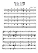 Téléchargez l'arrangement de la partition de Adon Olam en PDF pour 4 voix mixtes et piano