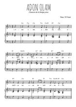 Téléchargez l'arrangement de la partition de liturgie-juive-adon-olam en PDF pour Chant et piano