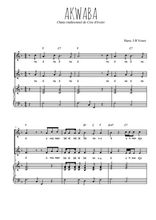Téléchargez l'arrangement de la partition de Akwaba en PDF pour deux voix égales et piano