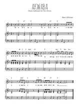 Téléchargez la partition de Akwaba en PDF pour Chant et piano